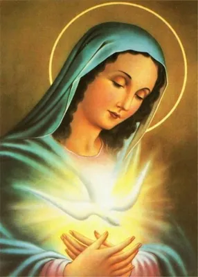 Produktbild von Diamantmosaik "Maria mit dem Tauben", 30x40 cm, kreative Diamanten