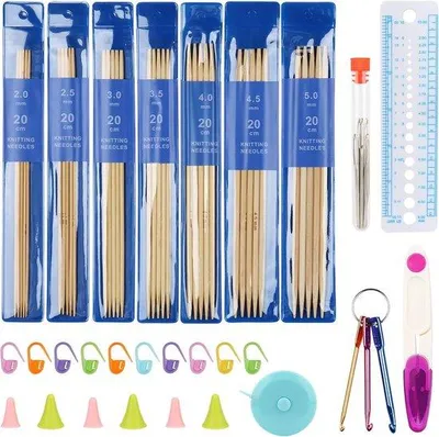 Zdjęcie produktu dla Zestaw bambusowych drutów 20 cm, 35 sztuk, dla początkujących