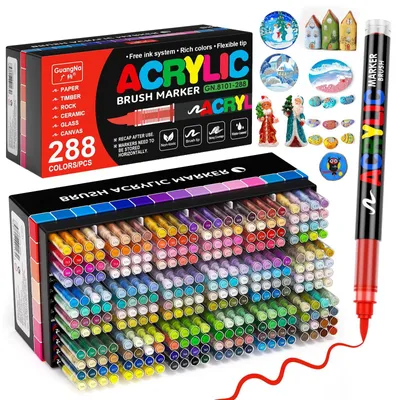 Imagen del producto de Solidchoice - Set de 288 rotuladores de pintura acrílica para proyectos creativos