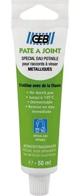 Immagine prodotto di Geb Stucco impermeabilizzante per acqua 50 ml - Impermeabilizzazione affidabile per raccordi filettati per acqua - Geb