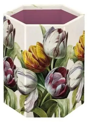 Produktbild von Stifthalter aus Papier, Motiv: Lila Tulpen
