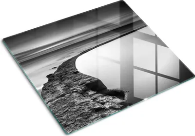Produktbild von Tulup Glas Herdabdeckplatte Glaskeramikkochfeld-Abdeckung Spritzschutz Glasabdeckplatte Kochplattenabdeckung und Schneidebrett - Einteilig - 60x52 cm Ein Kiesstrand