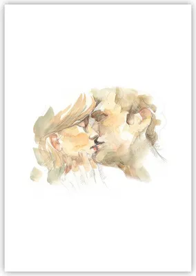 Produktbild von Poster - Poster ohne Rahmen - Kuss Paar Liebe - 70x100 cm - Wand Bild - Wanddeko - Wandbilder - Kunstposter - Wandposter - Bilder - Kunstdruck - Wanddekoration - Wandbild - P2XPA70x100-5005