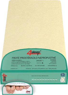 Obrázek produktu pro Nepropustné froté prostěradlo s gumičkou 60/120 - Banánová
