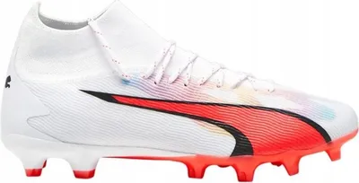 Image de Puma Ultra Pro FG/AG Chaussures de football homme blanc fire orchid EU 44,5