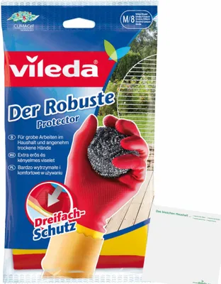 Produktbild von Vileda Haushaltshandschuhe Der Robuste Protection (Größe M) + usy Block