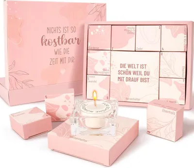 Productafbeelding van Geurkaarsen, cadeauset voor vrouwen, verborgen boodschap verschijnt bij het branden, ontspanningscadeau, verjaardagscadeau voor vriendin, moeder