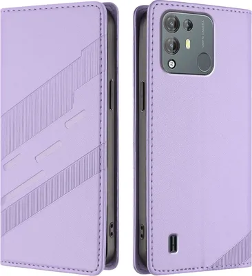 Produktbild von Hülle für Blackview A55 Pro, Kunstleder Brieftaschen Handyhülle mit Kartenfach und Standfunktion Violett