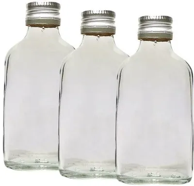 Productafbeelding van 10 x Glazen Fles 100 ml met Zilveren Schroefdop