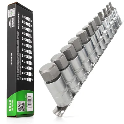 Immagine prodotto di Set di chiavi a bussola esagonali HASKYY da 1/2" - 12 pezzi, 5-22 mm