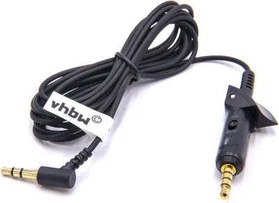 Produktbild von vhbw Audio AUX Kabel kompatibel mit Bose QuietComfort QC2, 2, QC15, 15 Kopfhörer - Audiokabel 3,5 mm Klinkenstecker, 180 cm Schwarz