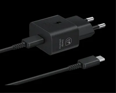 Obrázek produktu pro Rychlonabíječka Samsung, USB-C, 25W, s datovým kabelem - černá