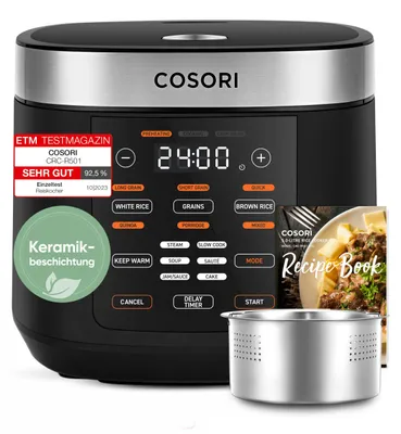 Produktbild von Cosori Multi-Cooker Chef Edition, Schwarz, Silber, 5 l, LED, Berührung, 1 h, 970 W