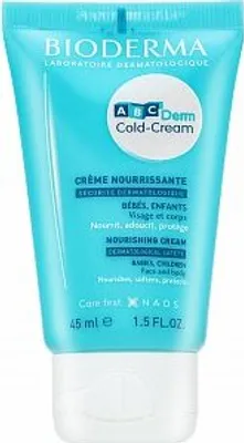 A close-up studio shot of a tube of Bioderma ABCDerm Cold-Cream.