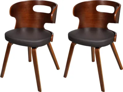 Produktbild von Esszimmerstühle 2 Stk. Braun Kunstleder
