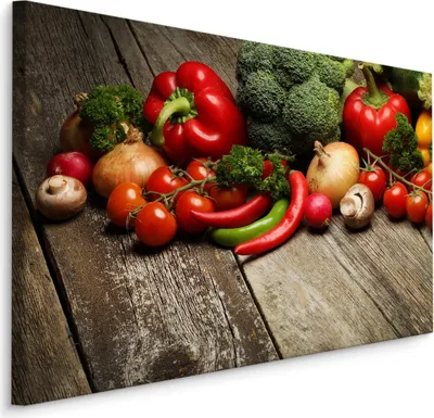 Produktbild von Fabelhafte Canvas LEINWAND BILDER 40x30 cm XXL Kunstdruck Gemüse Paprikas Tomaten