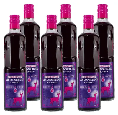 Produktbild von St. Hubertus Johannisbeer-Tropfen Beeren Likör (6 x 0,5L)