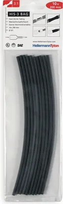 Zdjęcie produktu dla Zestaw rurek termokurczliwych HELLERMANNTYTON HIS-3 czarny 3:1 (308-30310)