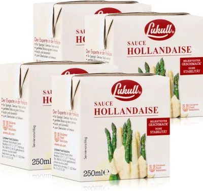 Produktbild von Lukull Sauce Hollandaise 250ml - Für Spargel, Gemüse, Fleisch & Fisch (4er Pack