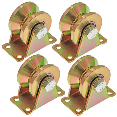 4 V-Nut-Räder für Schiebetore, 50 mm, Stahl, 295 kg Tragkraft