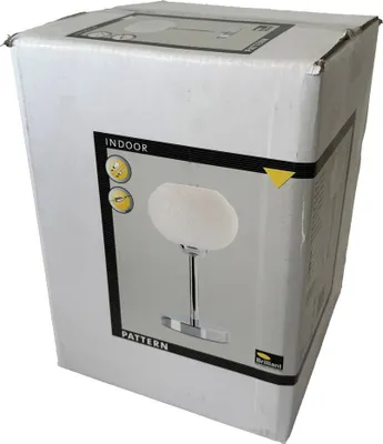 Productafbeelding van Brilliant Tischleuchte Pattern Chrom/Weiß Ø18cm max. 40W E27 mit Schalter