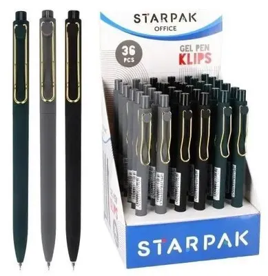 Image de Stylo à bille gel automatique avec clip (36 pièces) - STARPAK