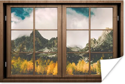 Produktbild von MuchoWow® Poster Aussicht - Berg - Baum 60x40 cm - Schlafzimmerdekoration