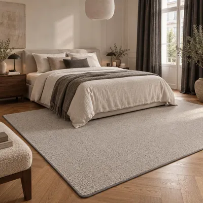 Produktbild von Natur Teppich Wolle Berber Grau Meliert, Größe:300x400 cm