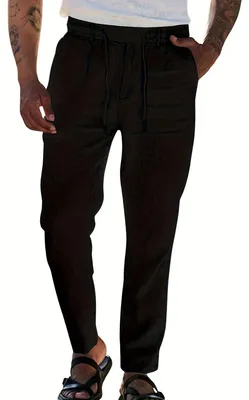 Produktbild von Currero Leinenhose Herren Schwarz XL