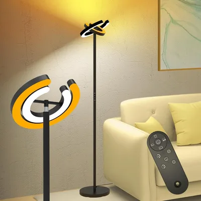 Imagen del producto de Lámpara de pie LED – Lámpara de pie – Iluminación ambiental – Lámpara moderna – Regulable, con luz blanca cálida hasta fría