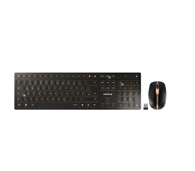 Obrázek produktu pro CHERRY DW 9000 SLIM, Plná velikost (100 %), Bezdrátový, RF bezdrátové + Bluetooth, QWERTZ, Černá, Obsahuje myš