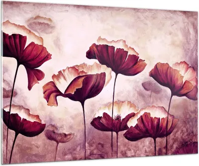 Produktbild von Bilder auf glas - Mohn Blume Wiese - 100x70cm - Glasbilder - Wandbilder - Kunstdruck - zum Aufhängen bereit - Wanddekoration aus Glas - Glas Bilder - Wandbild auf Glas - Einteilig - GAA100x70-3934