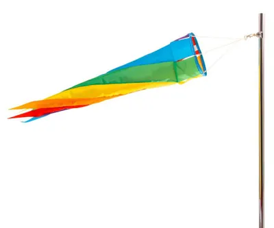Produktbild von PHENO FLAGS Regenbogen Windsack, 90 cm - Bunte Gartendeko für Draußen