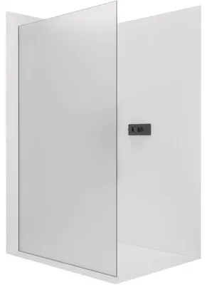 Immagine prodotto di CERANO - Box doccia Walk-in Crystal L/P - 8 mm - sistema senza montanti - nero opaco, vetro smerigliato - 150x200 cm