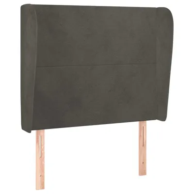 Produktbild von Kopfteil mit Ohren Dunkelgrau 103x23x118/128 cm Samt