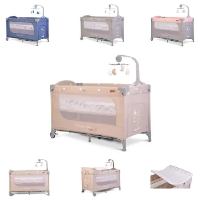 Produktbild von Cangaroo Reisebett Once upon a time Laufstall zwei Ebenen Matratze Wickelauflage beige