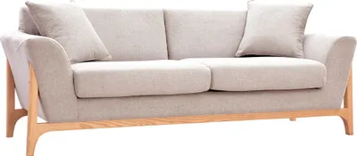 Produktbild von Miliboo - Skandinavisches Sofa 3-Sitzer in Beige und Esche ASAKO