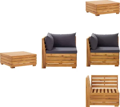 Produktbild von vidaXL 2-tlg. Garten-Lounge-Set mit Kissen Massivholz Akazie -  Gartensofaelemente