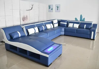 Produktbild von Sofa U-Form Ledersofa Couch Wohnlandschaft Garnitur Design Modern Sofa Ecksofa