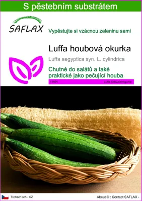 Obrázek produktu pro SAFLAX - Luffa houbová okurka - Luffa aegyptica syn. L. cylindrica - 10 Semena - S pěstebním substrátem bez klíčků