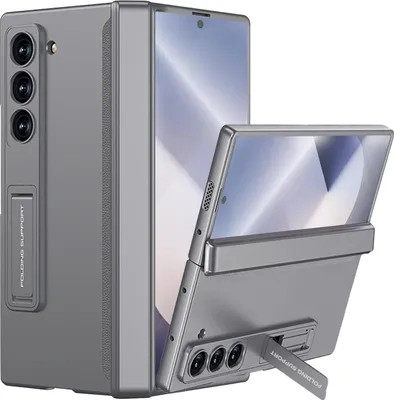 Produktbild von Hundyhülle für Samsung Galaxy Z Fold 6 Magnetische Scharnierschutz All Inclusive Schutzhülle mit Displayschutz und Ständer Grau