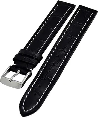 Produktbild von Uhrenarmband extra Lang XL 22mm schwarz und weisser Naht