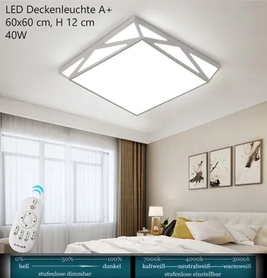 Produktbild von 1878 LED Deckenleuchte mit Fernbedienung Lichtfarbe und Helligkeit einstellbar
