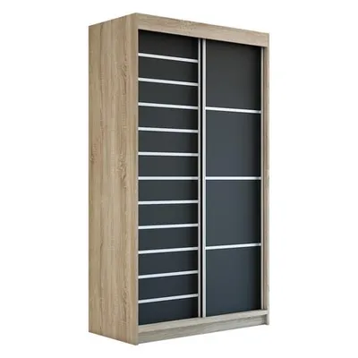 Produktbild von Schwebetürenschrank, 2-türig Schrank! Moderne Garderobe für Kleidung. Verschiedene Farben (Weiß, Schwarz, Somona) Kleiderschrank COLIN 120 cm