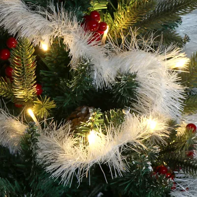 Produktbild von com-four® 3x Girlande Weihnachten 270 cm - Tannengirlande für eine perfekte Weihnachtsdekoration - Weihnachtsdeko für Christbaum