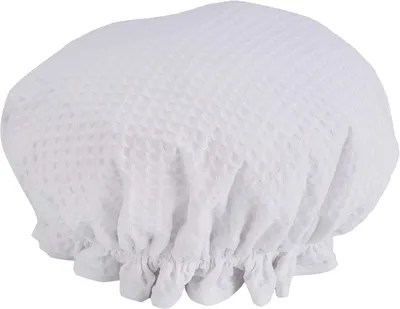 Imagen del producto de Cubierta para la ducha, diseño de panal, color blanco, talla única, para proteger el cabello durante la ducha