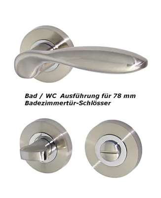 Produktbild von Türbeschlag 1356-G  R WC Chrom-Niro Türdrücker