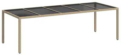 Image de vidaXL Table de jardin beige 250 x 100 x 75 cm en rotin synthétique