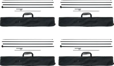 Produktbild von VEVOR Federfahnenmast-Set, 4er-Pack Swooper-Fahnenmast 5 m, Schilderfahnenmasten für Geschäftswerbefahnen im Außenbereich, mit Bodenpfählen und Tragetasche (Flagge nicht im Lieferumfang enthalten)