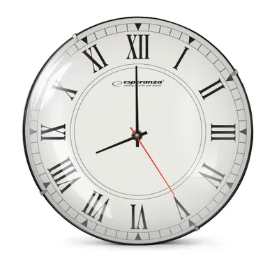Produktbild von Wanduhr Roma, 30 cm Durchmesser, leises Quarz-Uhrwerk, elegantes Design mit malerischem Zifferblatt